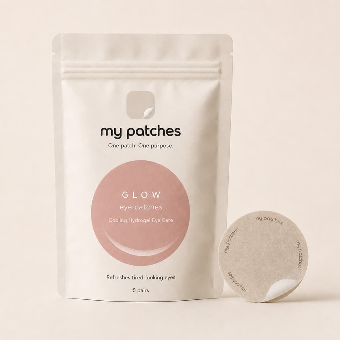 GLOW eye patches, pouch and patch, my patches
